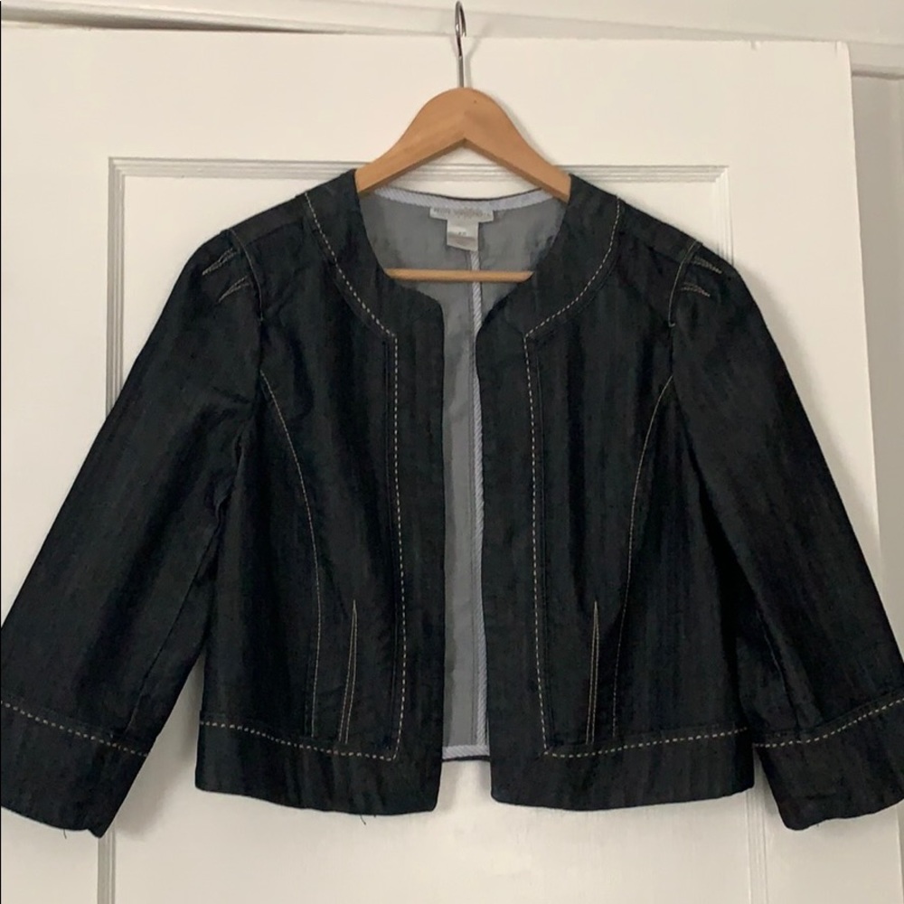 Petite Sophisticate Black Denim Jean Jacket
